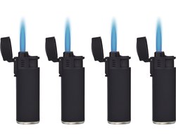 4x Prof Grenade Jetflame Mat Zwart - Vuurwerk Aansteker - Stormaansteker