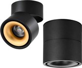 Lampen District® - LED Plafondspot - 360°Verstelbare Plafondspot - Zwart & Goud - Kantel & draaibaar - 3000K