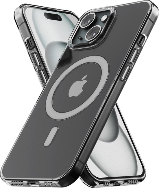 Hoesje geschikt voor iPhone 15 Magsafe Hoes Transparant - Magnetisch Magsafe Hoesje - iPhone 15 Doorzichtig - iPhone 15 Magsafe Case - Doorzichtig
