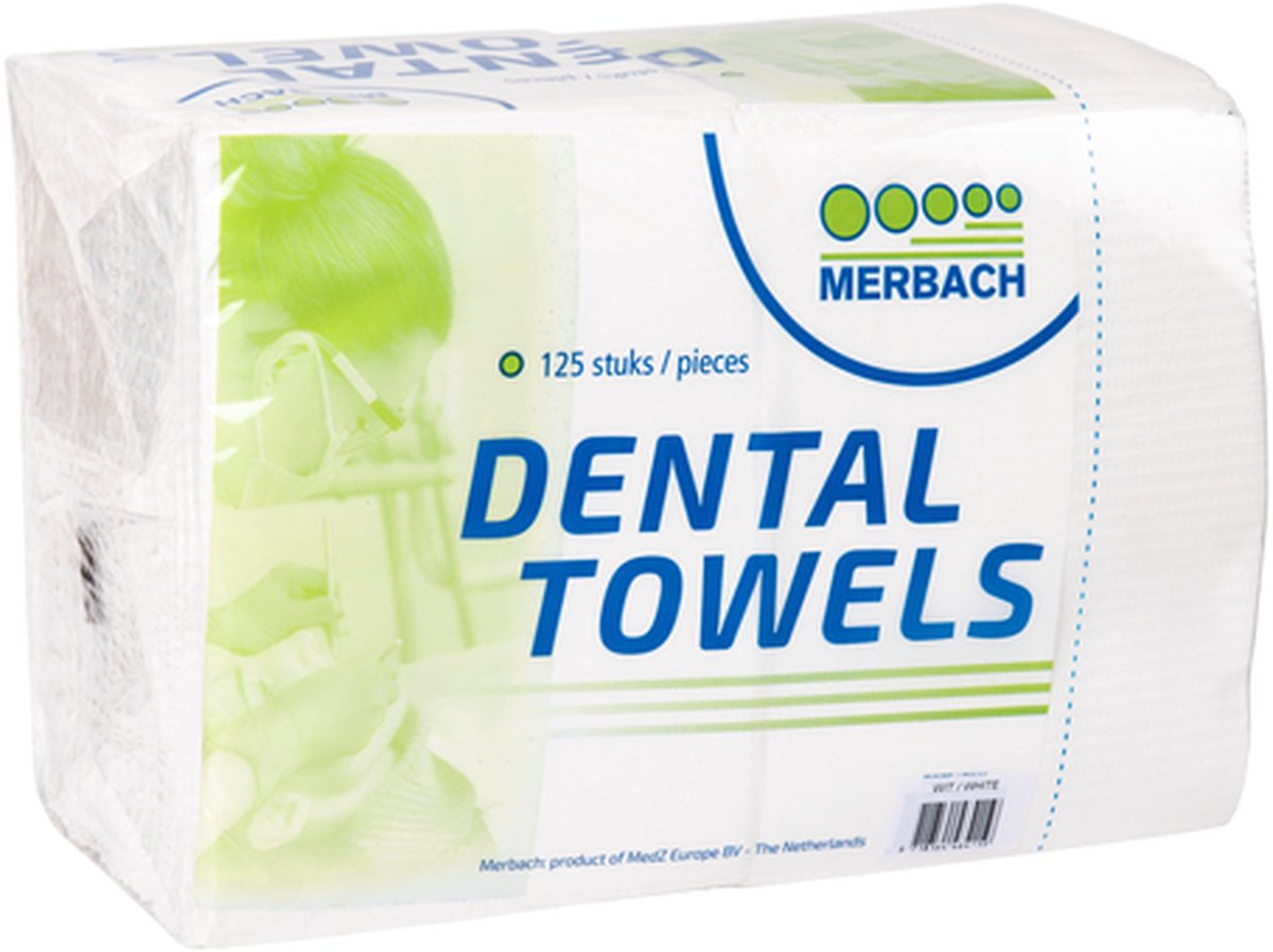 Goedkoopste Merbach dental towel wit, 4 x 125 stuks