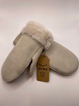Apex Gloves Suede Leren Dames en Heren Handschoenen - Premium kwaliteit %100 Schapenleer - Wıt - Winter - Extra warm - Maat L