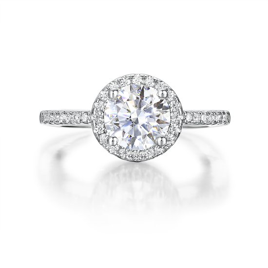 Seraphina - Moissanite Halo Verlovingsring - 1.5 karaat