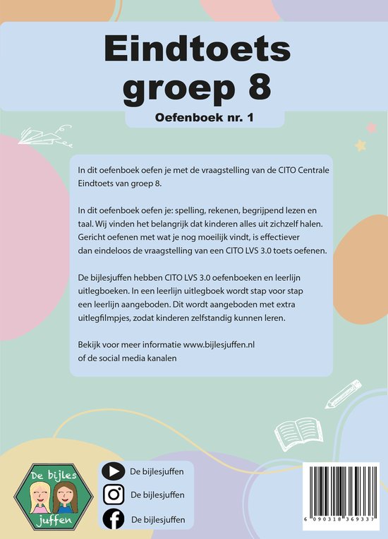 CITO Oefenboek Eindtoets Groep 8 Deel 1 - Het oefenboek is te vergelijken met de CITO Eindtoets en bevat oefeningen van spelling, rekenen, begrijpend lezen en taal.