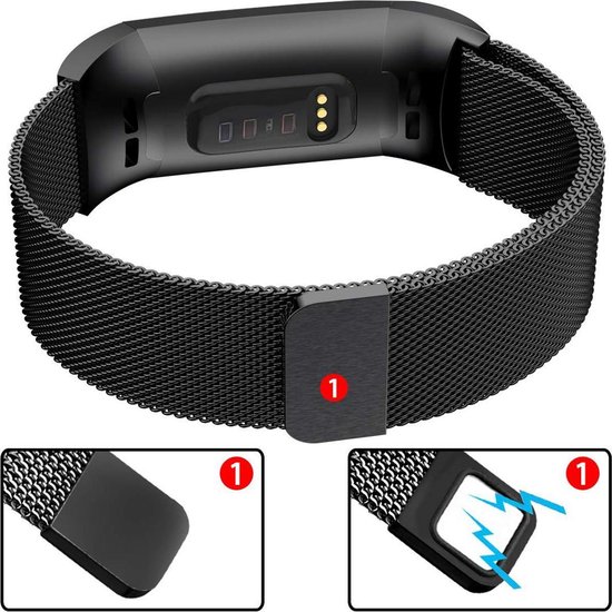 iMoshion Milanais Watch bracelet pour le Fitbit Charge 3 / 4 - Noir