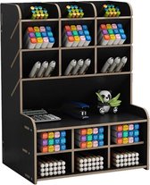 Bureau-organizer met grote capaciteit, montage vereist, pennenhouder voor kantoor, thuis en schoolbenodigdheden (B15 Zwart)