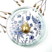 Glazen schaaltje met gouden lieveheersbeestje - Blauw (zonder tekst)