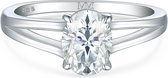 Grace - Platinum Ovaal Split- PlatinumShank Moissanite Ring - 3 karaat