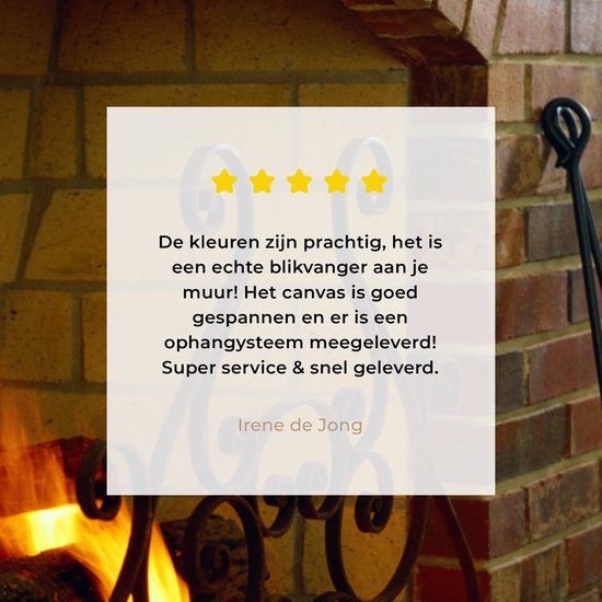 Feu dans une cheminée 30x40 cm - petit - Tirage photo sur toile (Décoration murale salon / chambre)