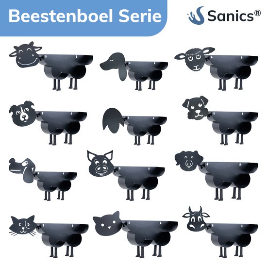 Porte-rouleau de rechange Sanics Autonome - Suspendu - Support mural - Mouton - Zwart