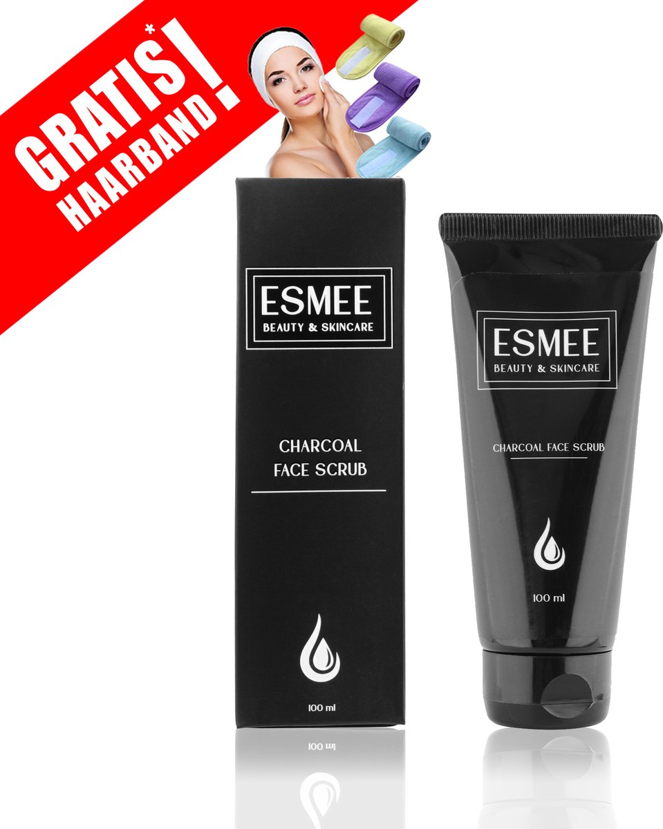 Official Esmee-Charcoal Face Scrub-100ML-verzorgende Scrub-Face scrub-Gezicht verzorging-Huid Scrub-Gezicht reiniging-Acne-Face scrub mannen-Face scrub vrouwen-