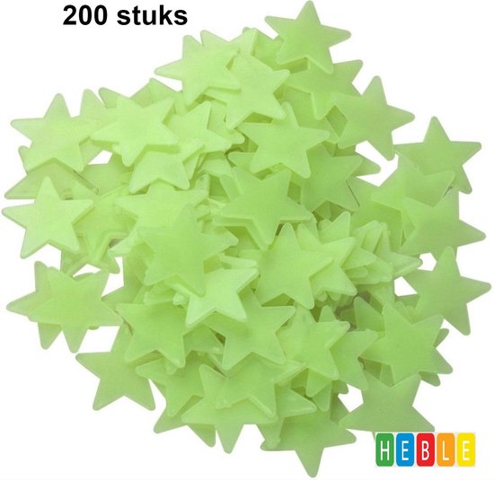 *** 200 mini Glow in the Dark Sterren - Kinderkamer - Bioscoop - van Heble® ***