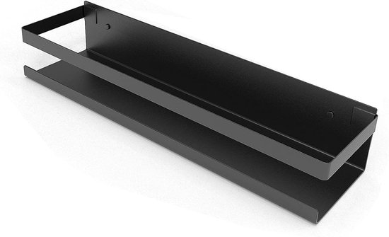 Étagère de douche sans perçage Panier de douche autocollant, Étagère de douche en acier inoxydable SUS 304, Étagère de salle de bain, Noir mat, 30 cm.