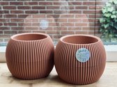 pera 100% gerecyclede kunststof pot met waterreservoir roze no 2