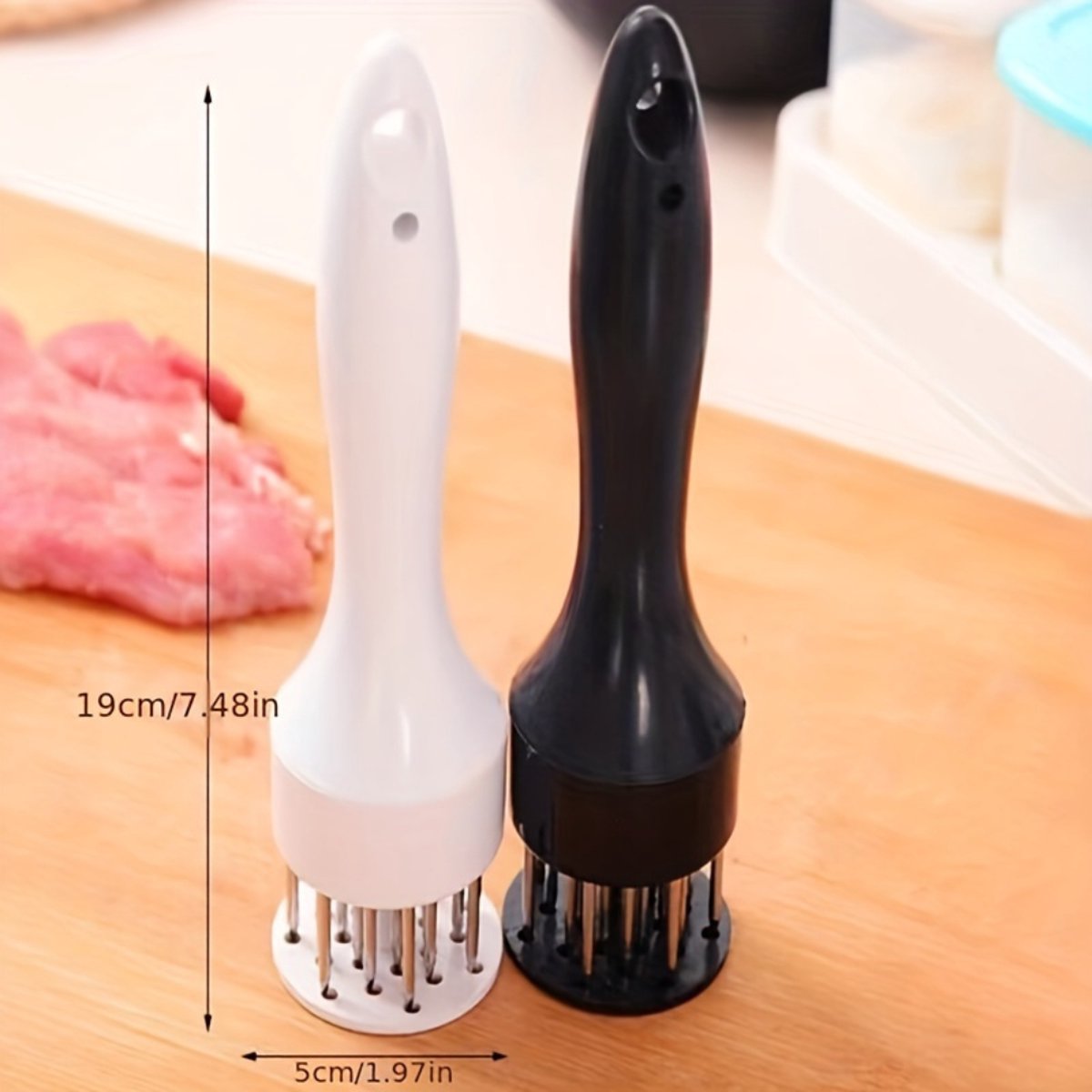 Vleesvermalser met ultrascherpe naalden | RVS Meat Tenderizer Needle | Vleeshamer & Vlees Prikker voor rundvlees, kip, varkensvlees, kalfsvlees & steak | Vaatwasserbestendig | Keuken Vleeshamer