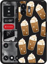 Cazy Hoesje Zwart geschikt voor Nothing Phone (2) Frappuccino's