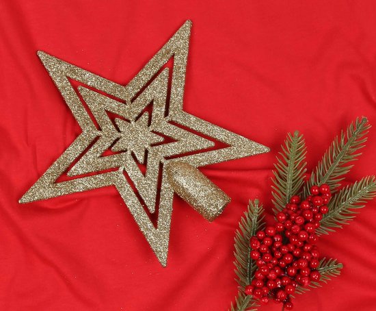 Sapin Noël Étoile Sommet, Étoile De Sapin De Noël, Pointe D'Arbre Or