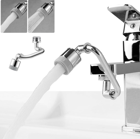 Draaibare kraanopzetstuk, verlenging, perlator, 1080 graden, multifunctionele verlengkraan, roterende kraan, draaibare kraanopzetstuk, Faucet Extender, badkamer, keuken, goud Draaibare kraanopzetstuk, verlenging, perlator, 1080 graden, multifunctionele verlengkraan, roterende kraan, draaibare kraanopzetstuk, Faucet Extender, badkamer, keuken, goud