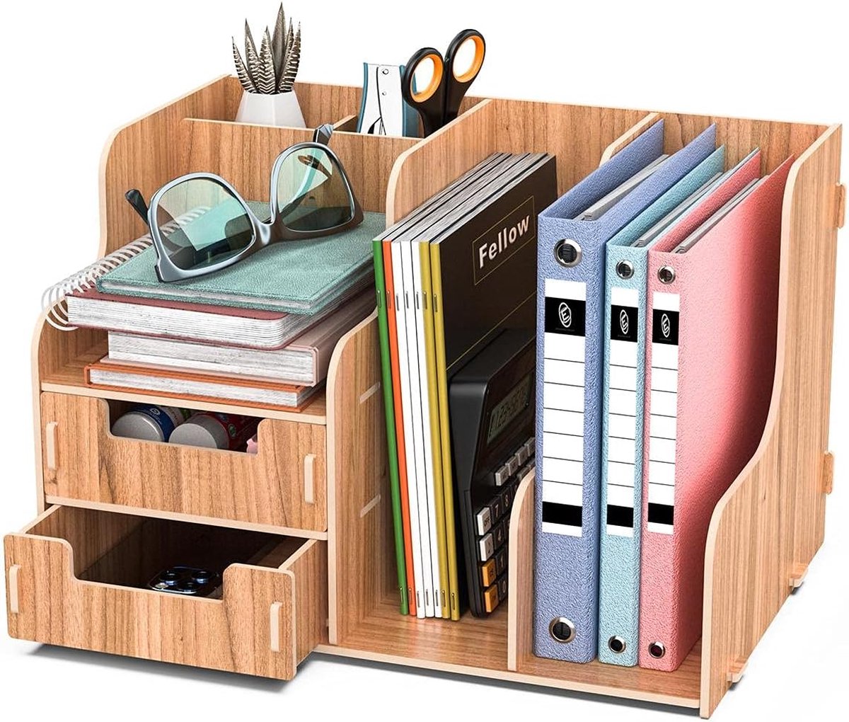 Bureau Organizer - Bureaukastje File Holder Desktop Document Rack Bureau Nette Organizer Stationaire Opslag voor A4-papier, boeken, pennen en notebooks