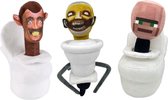 Klikkopers® Skibidi Toilet Knuffels Set - 3 Stuks- Skibidi Toilet Speelgoed - Skibidi Toilet Plush