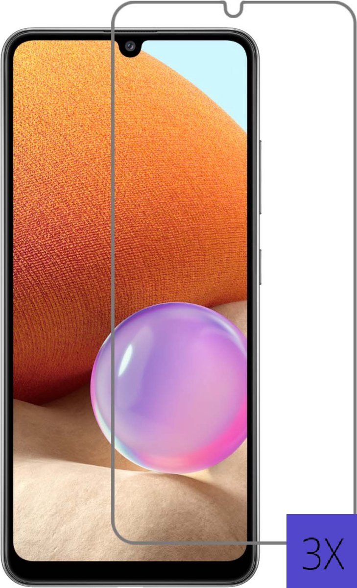 Screenprotector Samsung Galaxy A32 4G Screenprotector- Tempered Glass - Transparant en krasbestendig - 3 Pack