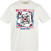 Mister Tee Red Hot Chili Peppers - Tour 1991 Oversize Heren T-shirt - XXL - Wit/Multicolours