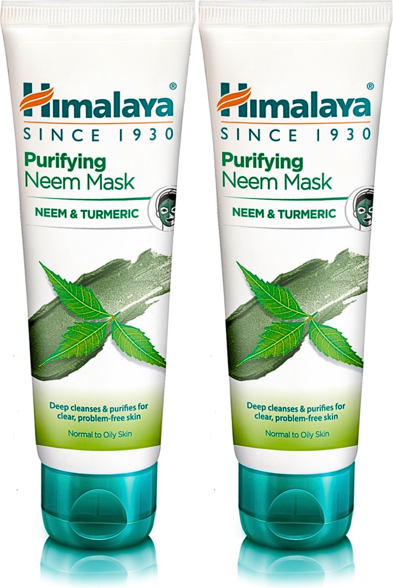Himalaya Purifying Neem & Turmeric Mask - 2 x 75 ml - Reinigt diep en zuivert verstopte poriën