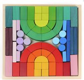 MOXZY® Bouwblokken Colosseum 50x50 cm - Houten blokken - Montessori - Houten speelgoed