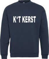 Pull de Noël Merde Noël | Ugly Christmas Pull Femme Homme | cadeau de Noël | Paquet de Noël | Marine | taille L.