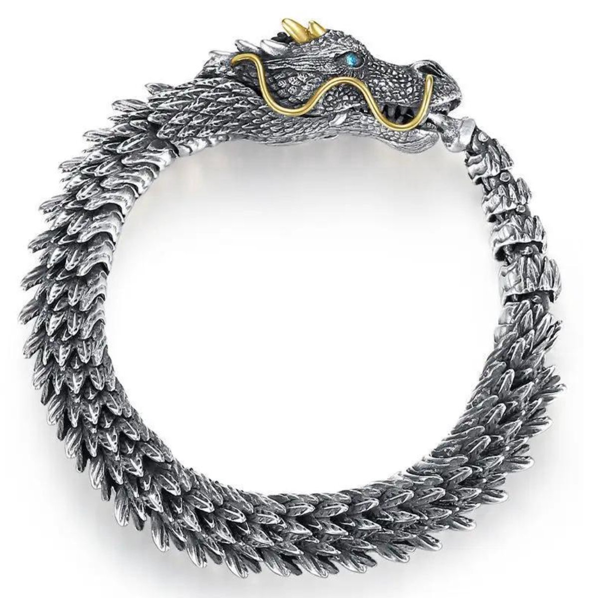 Nalussa's - Viking Draken Armband - Viking Sieraad - Dragon Armband - Armband Mannen - Armband Vrouwen - Stainless steel - Chirurgisch Staal - 22 cm