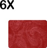 BWK Luxe Placemat - Rood - Patroon - Achtergrond - Set van 6 Placemats - 35x25 cm - 2 mm dik Vinyl - Anti Slip - Afneembaar
