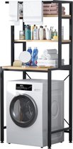 Wasmachine ombouw - Wasmachine meubel - Wasdroger kast - Donkergrijs - Wasmachine opbouwmeubel - Wasmachine kast - Duurzaam - Opbergrek