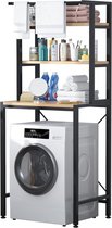 Goodivery - Wasmachine Ombouw - Wasmachine Meubel - Wasdroger Kast - 178x70x60cm - Zwart