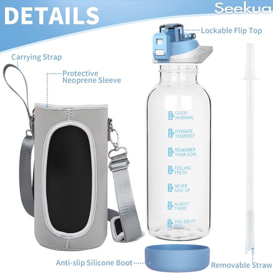 HYDRATE Bouteille d'eau en acier inoxydable de 2,2 litre - Gourde Sport  sans BPA – Gourde