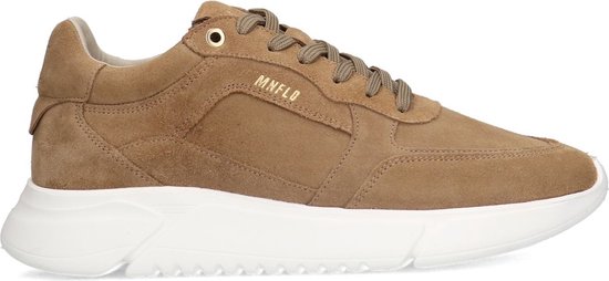 Manfield - Heren - Beige suède sneakers - Maat 43