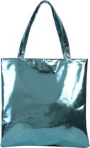 Metallic Shopper - Blauw | 38 x 36,5 cm | Tote Bag / Schoudertas | Fashion Favorite
