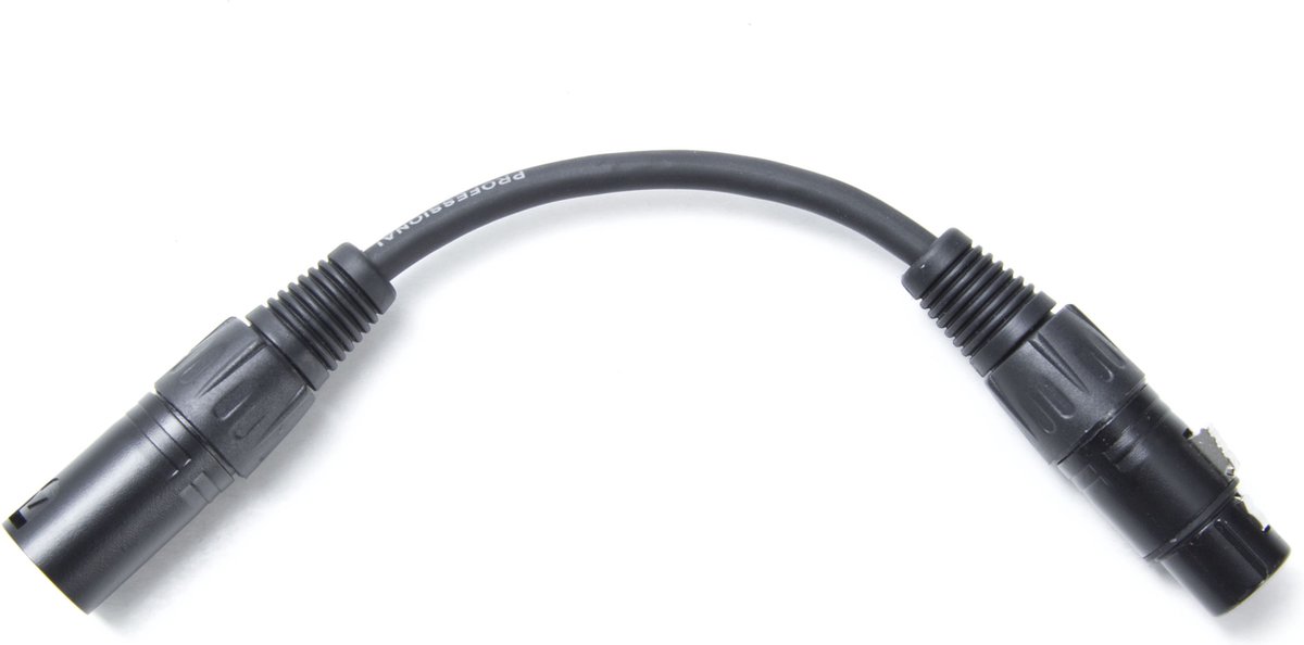 lightmaXX DMX Adapter kabel XLR 3F/5M 3 pol female / 5 pol male 10cm - DMX-kabel