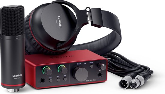 Foto: Focusrite scarlett 4rd gen solo studiobundel usb audio interface 1 mic in 2 lijn uit