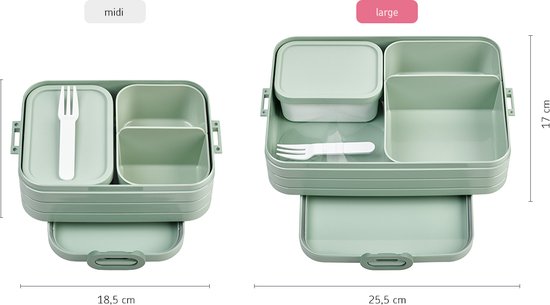 Mepal Bento Lunchbox large – Broodtrommel - 8 boterhammen - Nordic green - Mepal