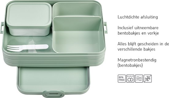 Mepal Bento Lunchbox large – Broodtrommel - 8 boterhammen - Nordic green - Mepal