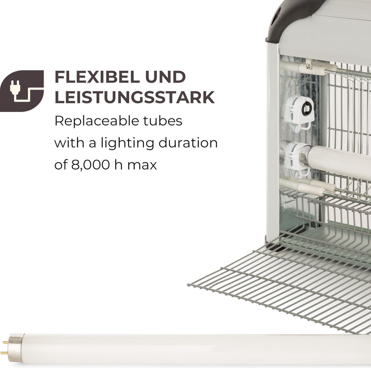 Waldbeck Mosquito Ex 5000 Insect Killer - UV Insect Trap, Mosquito Repellent, No Toxic Chemicals, Odourless and Noiseless, 38 Watts, 150 m² Effect, Includes Hanging System, Black