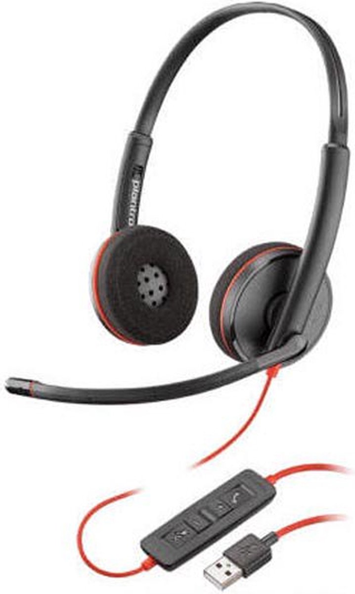 Poly Blackwire C3220 - Koptelefoon USB-A - Zwart, Rood