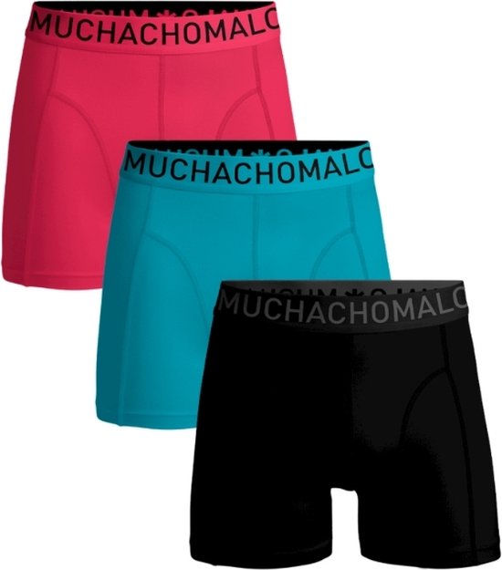 muchachomalo - Heren 5-Pack Boxershorts Effen Black/Grey/Green/Pink muchachomalo - Heren 5-Pack Boxershorts Effen Black/Grey/Green/Pink