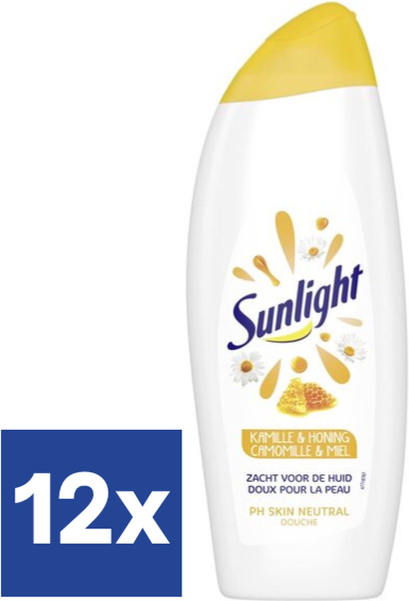 Sunlight Zeep - Douchegel - Kamille & Honing - pH-Huidneutraal - Voordeelverpakking 12 x 500 ml