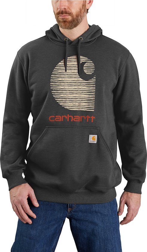 Carhartt Hoodie Rain Defender C Logo Sweat Carbon Heather-M
