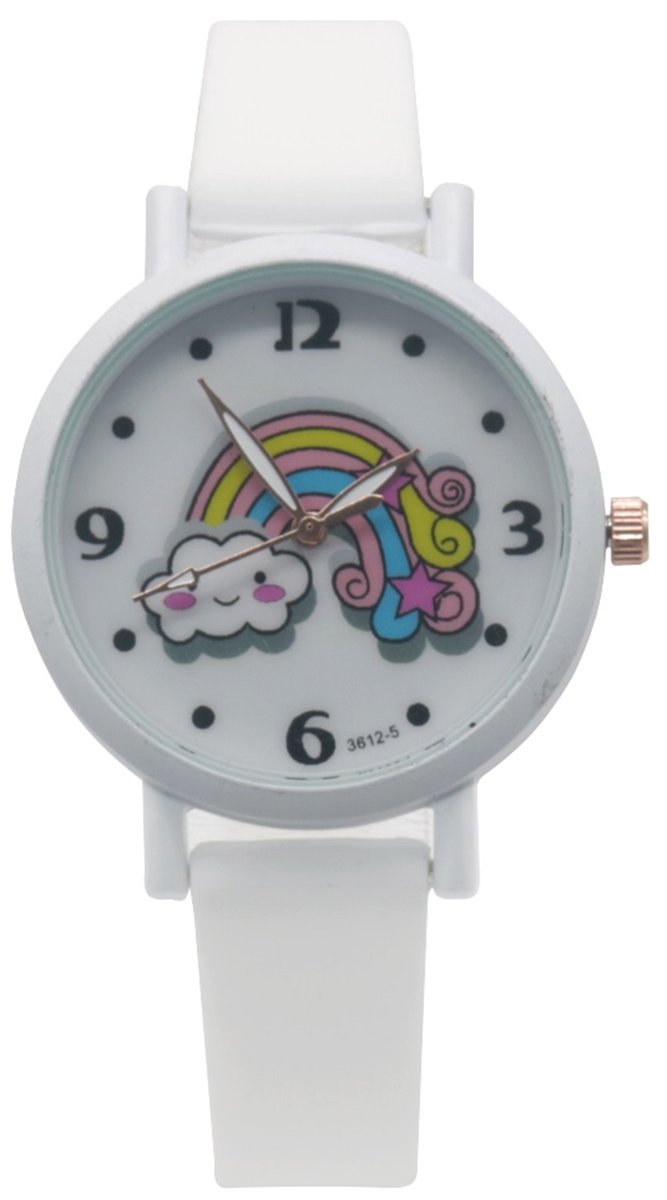 Horloge voor Kinderen - Regenboog - Kast 34 mm - Wit
