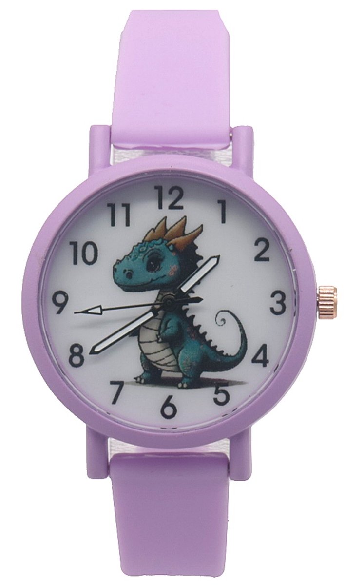 Horloge voor Kinderen - Draak - Kast 34 mm - Paars