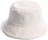 Furry Bucket Hat / Vissershoed - Wit | Polyacryl | Verstelbaar 56-58 cm | Fashion Favorite
