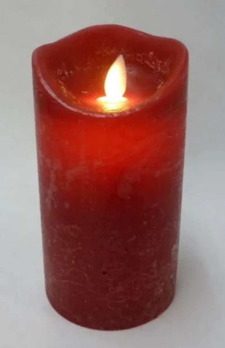 Magic Flame kaars 76x152mm rood timer