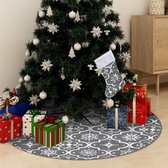 The Living Store Kerstboomrok Sneeuw Grijs 122 cm - Inclusief Kerstsok (100% polyester)