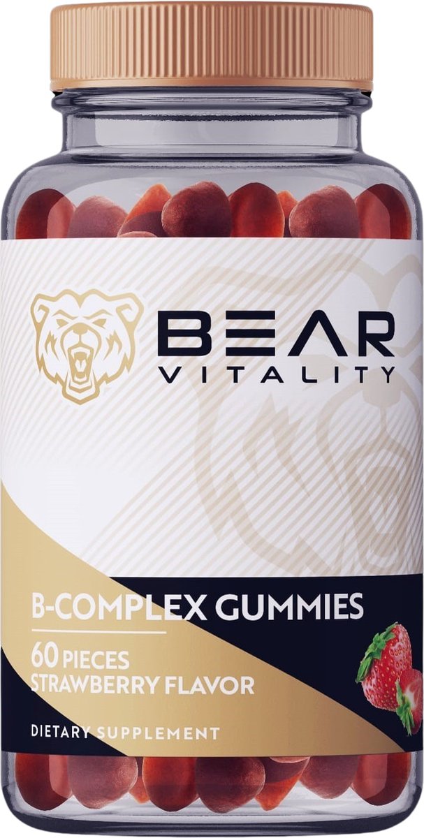 Bear Vitality B-Complex - Energy Gummies met Vitamine B12, B3, B6, C, Foliumzuur en Biotine - Vegan & Glutenvrij - 50 Stuks - HOGE KORTING BIJNA UITVERKOCHT!